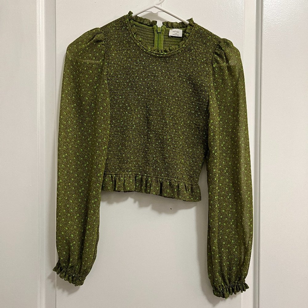 Aritzia Wilfred Blouse Green Size xxs Like New